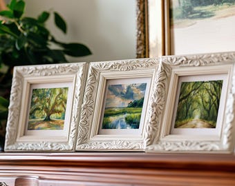 Charleston Art, South Carolina Watercolor Painting Collection, Lowcountry Marsh Wall Art, Coastal Decor Gift Print Bundle Set, SC Live Oak
