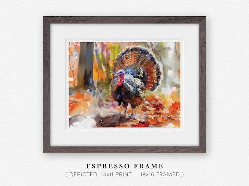 Wild Turkey Watercolor Art Print, Horizontal Version - Etsy
