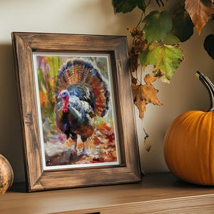 Wild Turkey Watercolor Art Print, Rustic Fall Wildlife Painting ...