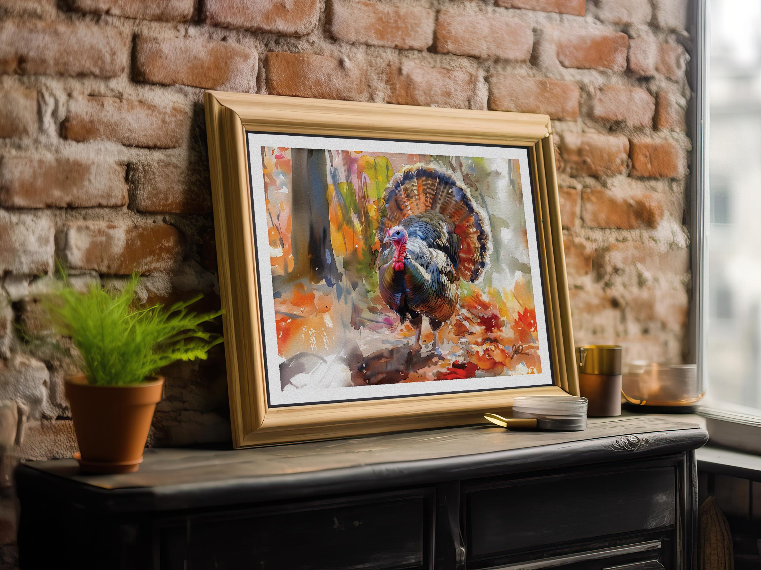Wild Turkey Watercolor Art Print, Horizontal Version - Etsy