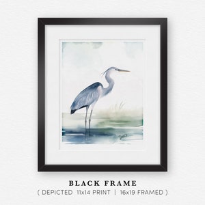 Blue Heron, Blue Heron Art, Blue Heron Print, Bird Decor, Bird Wall Art, Watercolor Bird Art, Bird Art, Coast Lake Marsh, Decor Bird Lover Gift