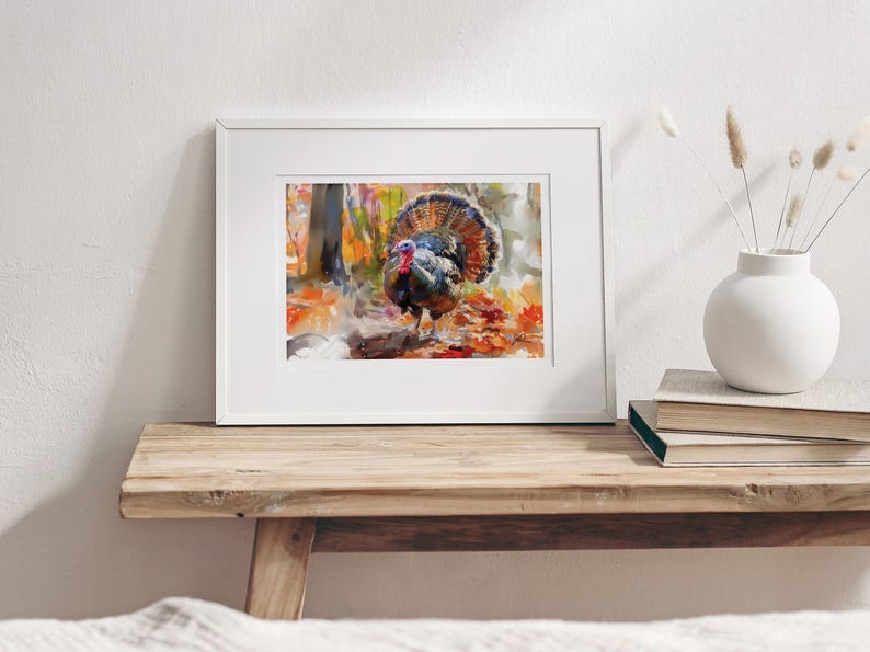 Wild Turkey Watercolor Art Print, Horizontal Version - Etsy