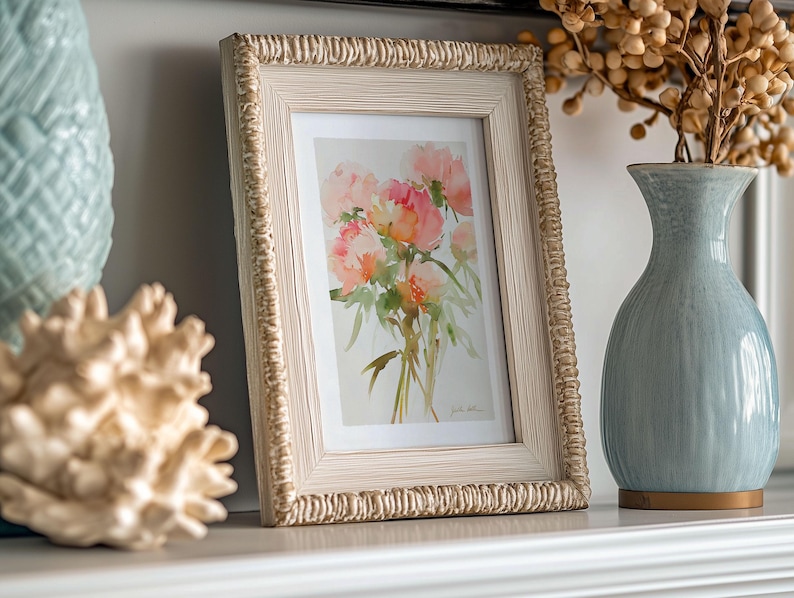 Peony Print, Floral Wall Art, Flower Decor, Botanical Watercolor Painting, Gift For Her, Pink Peonies Artwork, Garden Decor, Fine Art Giclee