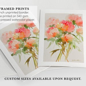 Peony Print, Floral Wall Art, Flower Decor, Botanical Watercolor Painting, Gift For Her, Pink Peonies Artwork, Garden Decor, Fine Art Giclee