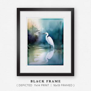 Egret Art Watercolor Print Great Egret Painting Audubon Bird Wall Hanging Fine Art Wildlife Decor Bird Lover Gift Egret Art Coastal Decor