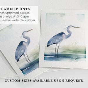 Blue Heron, Blue Heron Art, Blue Heron Print, Bird Decor, Bird Wall Art, Watercolor Bird Art, Bird Art, Coast Lake Marsh, Decor Bird Lover Gift