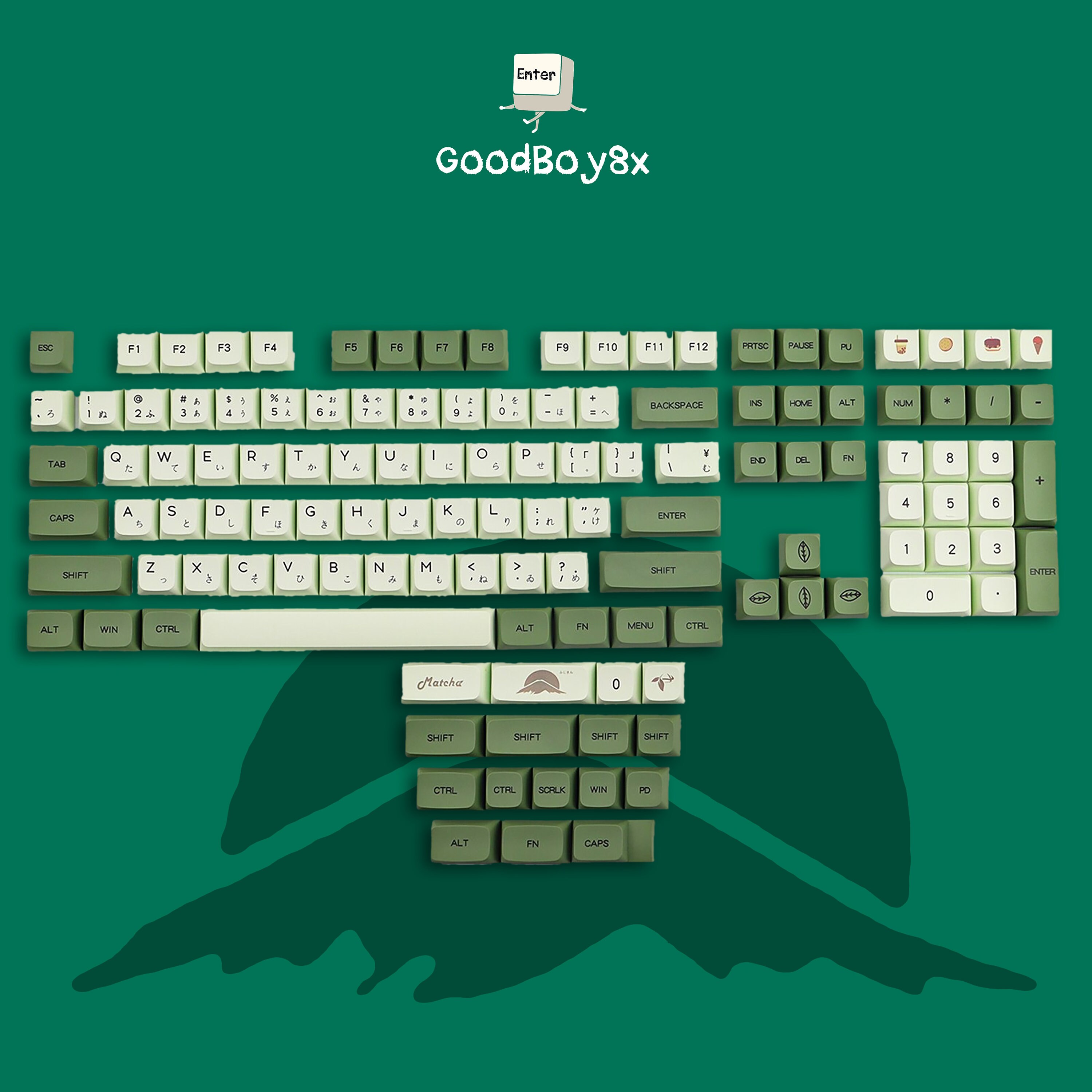 Matcha Keycaps Set Keycap Set Custom Keycaps Top Keycap Etsy