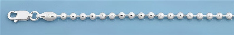 925 Sterling Silver Round Beads Chain, Silver Beads Chain, Sterling Silver Chain, Mens or Womens Chain, Beads Ball Necklace Made in Italy image 3