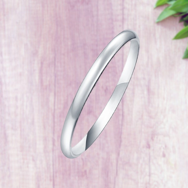 925 Sterling Silver 2mm Wedding Band Promise Engagement Plain Ring Thumb Toe Midi Simple Minimalist Ring Sizes 2-15