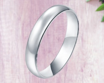 925 Sterling Silber 4mm Ehering Versprechen Verlobung Schlichter Ring Daumen Zehe Midi Einfache Minimalist Ring Größen 2-16