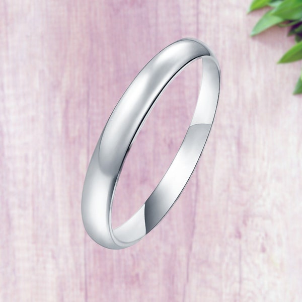 925 Sterling Silver 3mm Wedding Band Promise Engagement Plain Ring Thumb Toe Midi Simple Minimalist Ring Sizes 2-16