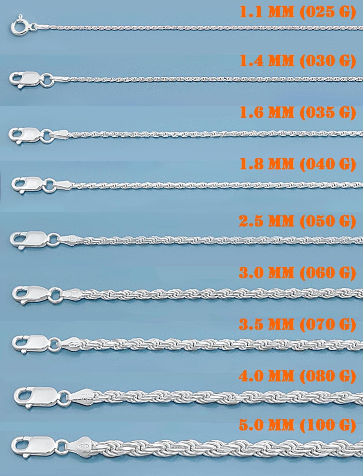 925 Sterling Silver Rope Chain Silver Lobster Clasp Chain Etsy UK