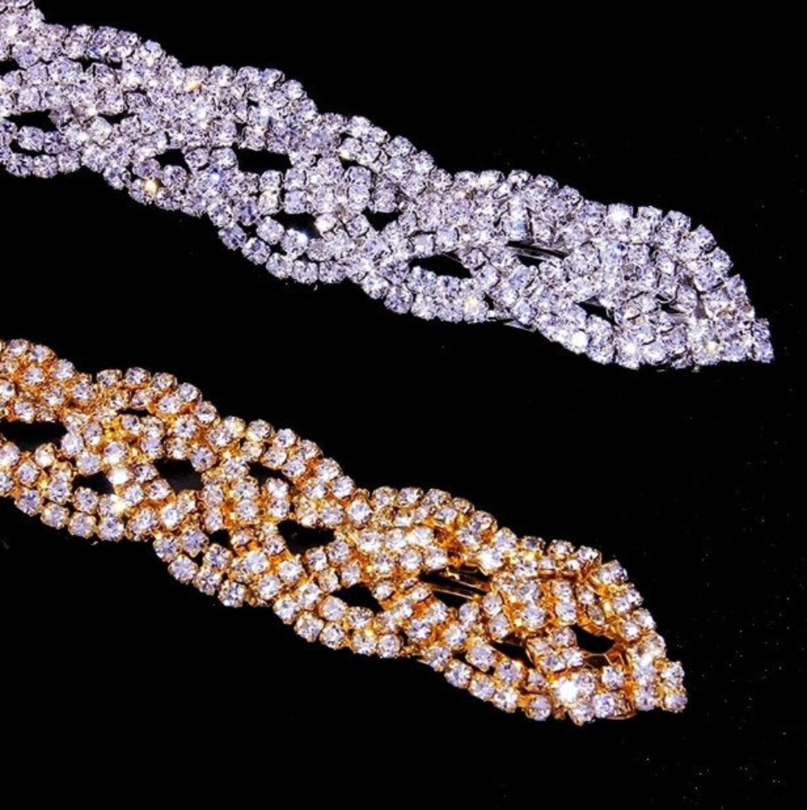 Long Hair Clips for Women Fashion Rhinestone Barrette Etsy