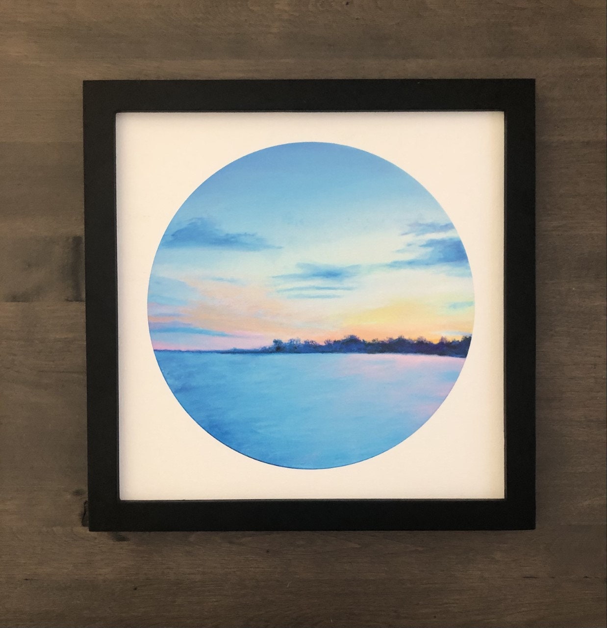 FRAMED ART PRINT circular painting print on canvas paper Etsy