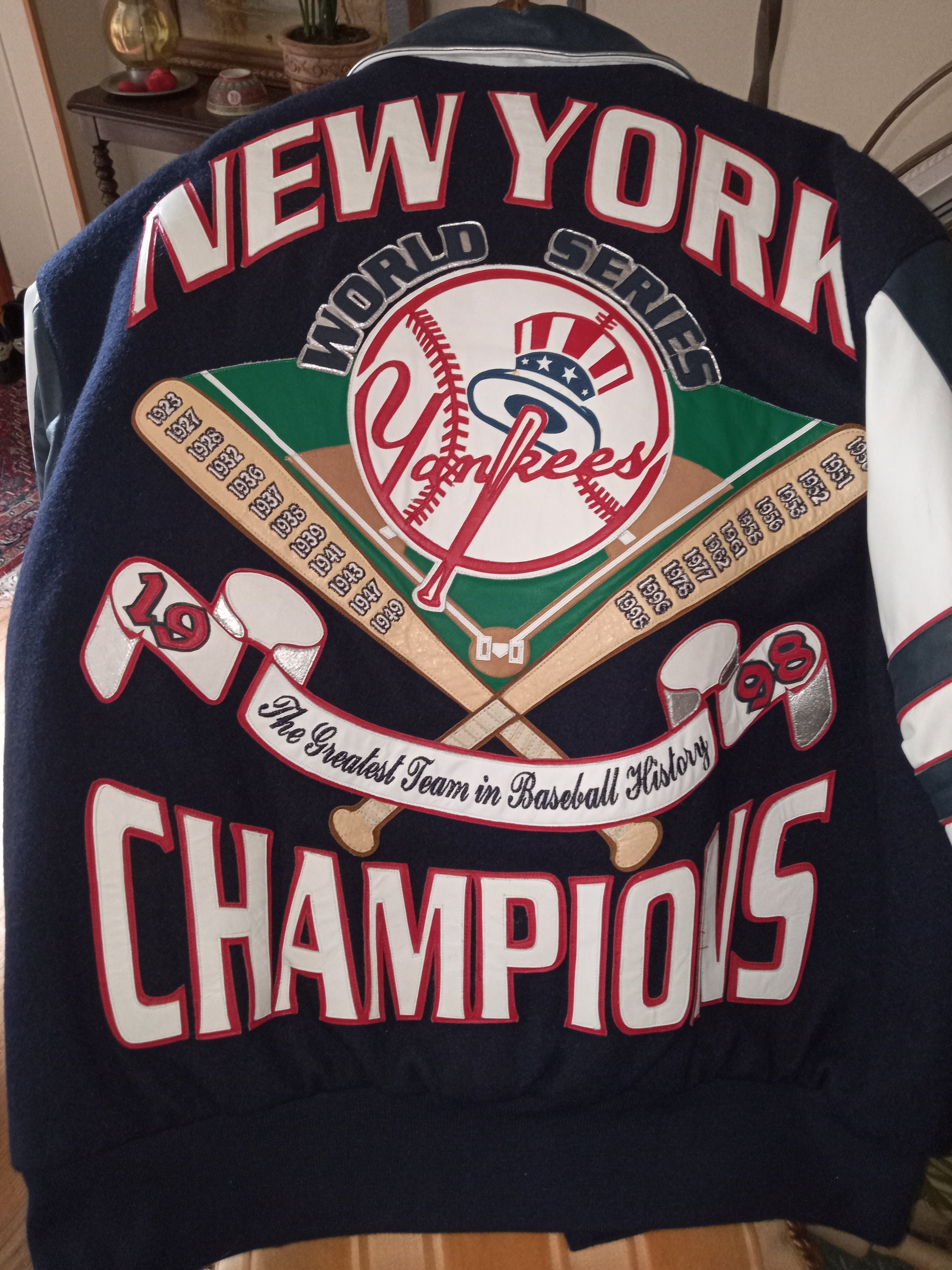 New York Yankees 1998 World Series Bomber Jacket Leather New York Yankees 1998 World Series Bomber Jacket Leather