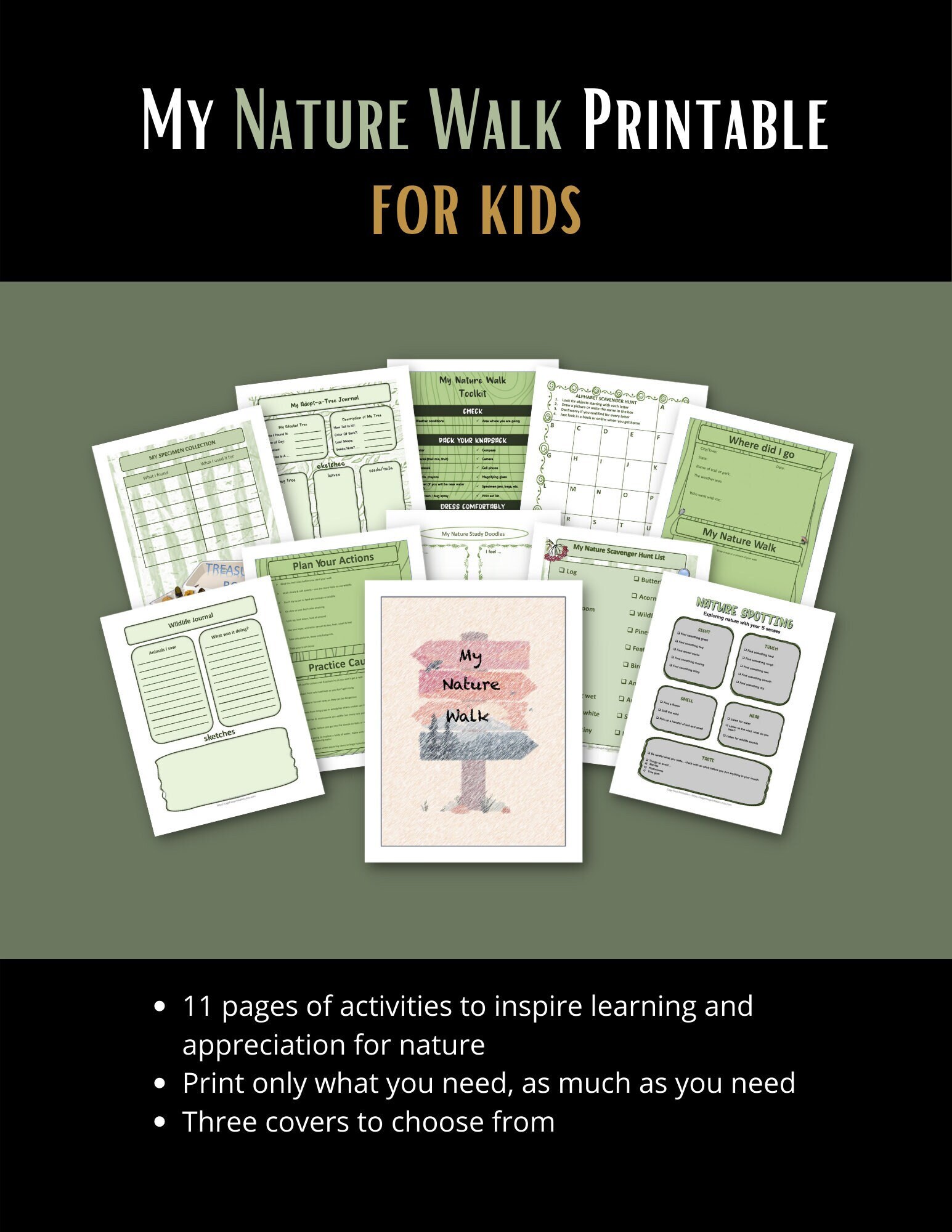 Nature Walk Printables for Kids | Etsy