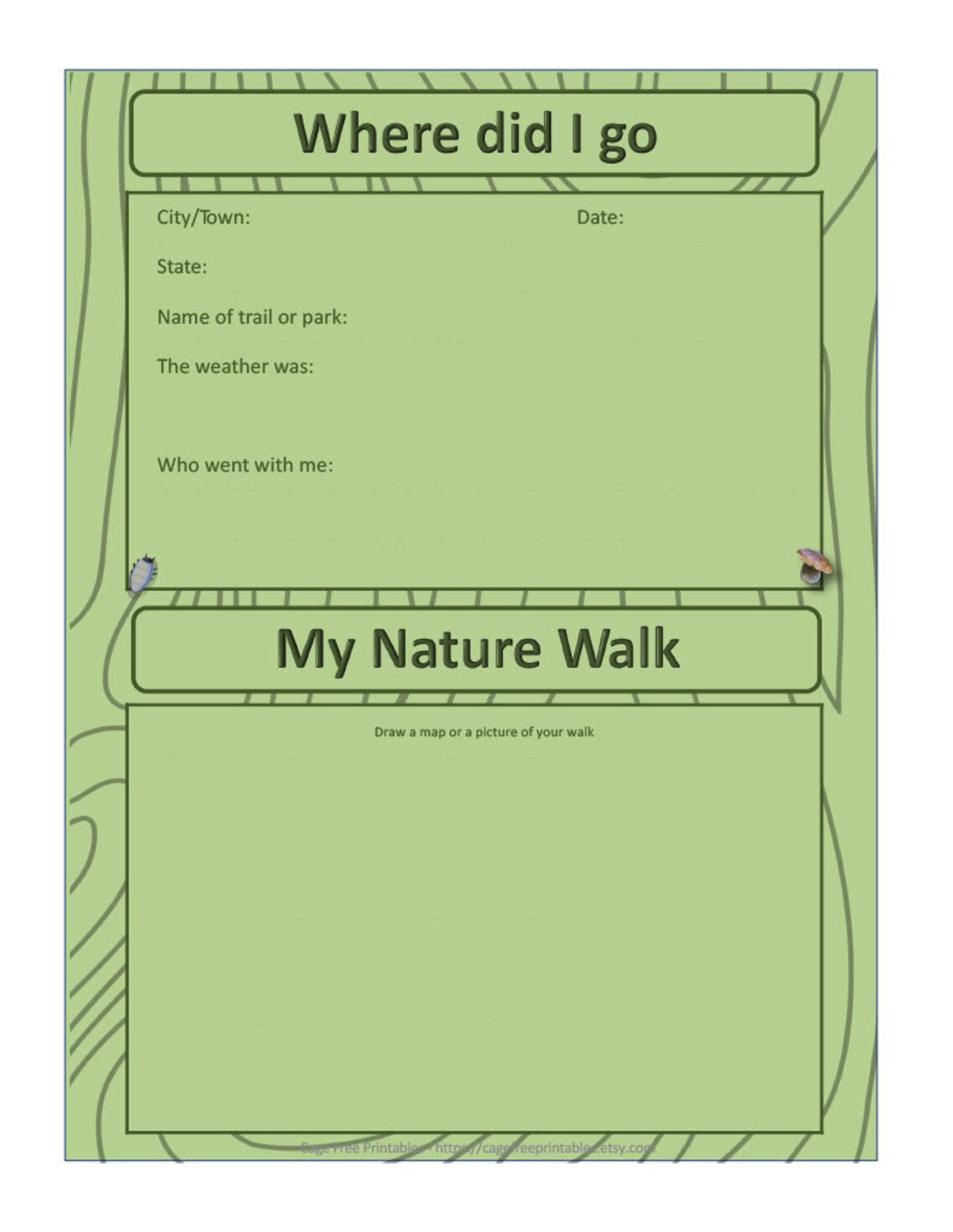 Nature Walk Printables for Kids | Etsy