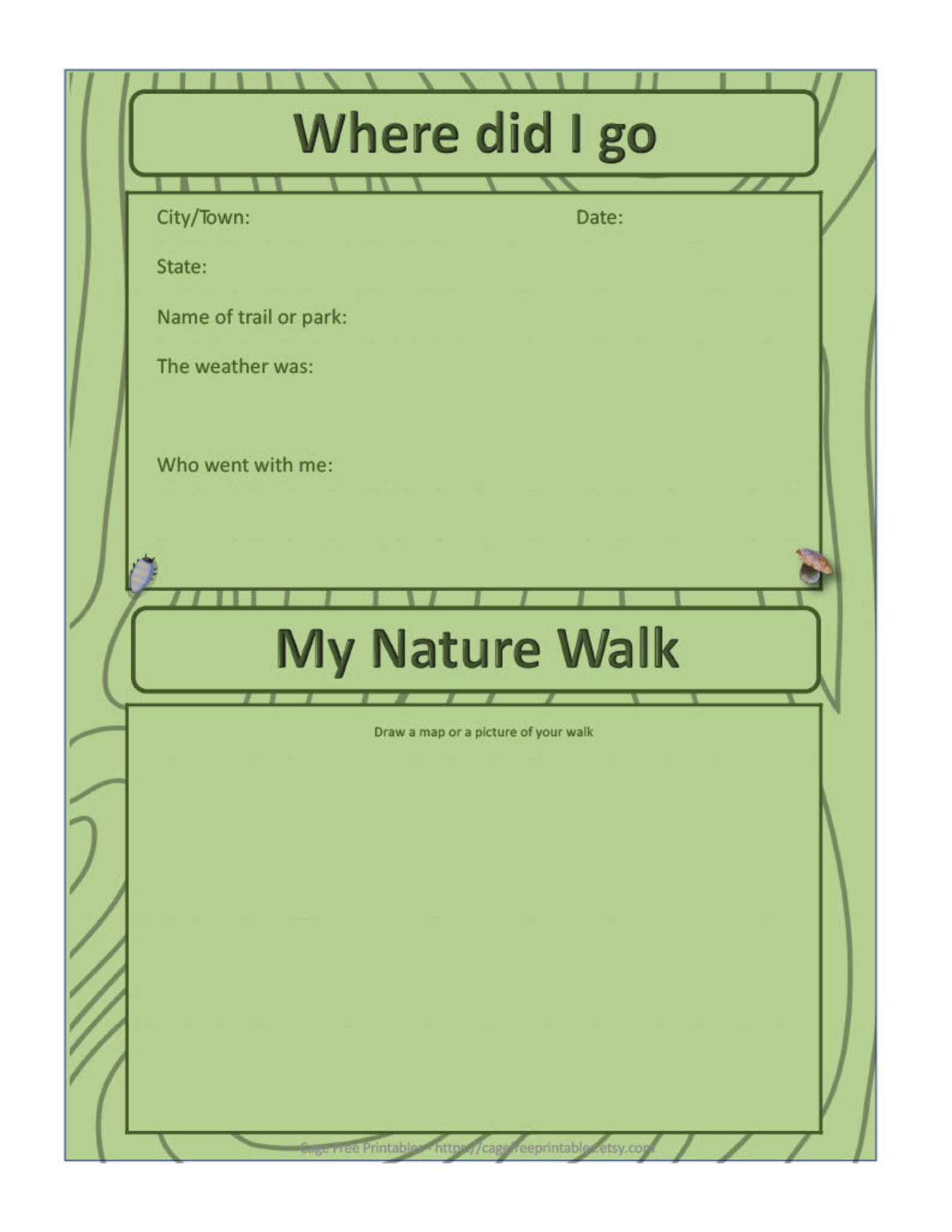 Nature Walk Printables for Kids | Etsy