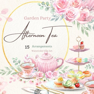 144 Piece Vintage Style Tea Party Supplies with Pink Floral Paper