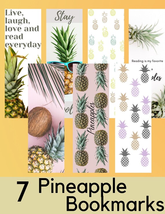 Pineapple Printable Bookmarks - Etsy