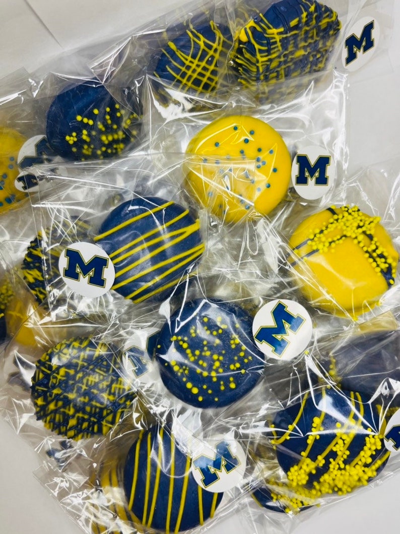 University of Michigan Chocolate Dipped Pretzels University Etsy