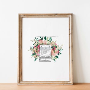 Toronto Streetcar Floral Art Print: 504 King Street