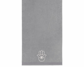 Hamsa Eye Towel/Bathroom Towels/Yoga Towel/ Bathroom Decoration/Embroidered. Exclusive Design. Limited Edition.