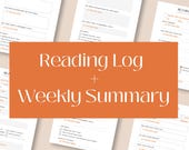 Reading Log Printable PDF | Weekly Reading Tracker | Book Log & Summary Pages | Reading Journal Printable | Digital Download