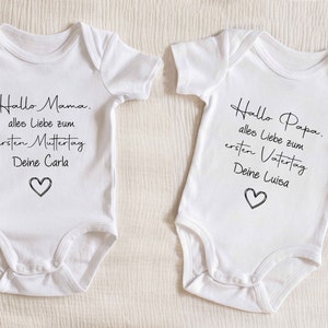 Baby bodysuit - for the first Mother's Day / Father's Day - individually personalized with name - short sleeve or long sleeve - gift idea