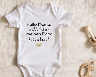 Body de bebé - ¿Quieres casarte con mamá/papá? - Propuesta - Propuesta de matrimonio - ¿Te gustaría ser mi esposa/esposo? - personalizado con nombre