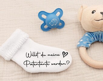 Baby Socke - Willst du meine Patentante werden? / Willst du mein Patenonkel werden?