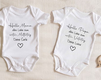 Babybody - zum ersten Muttertag / Vatertag - individuell mit Namen personalisiert - kurzarm oder langarm - Geschenkidee