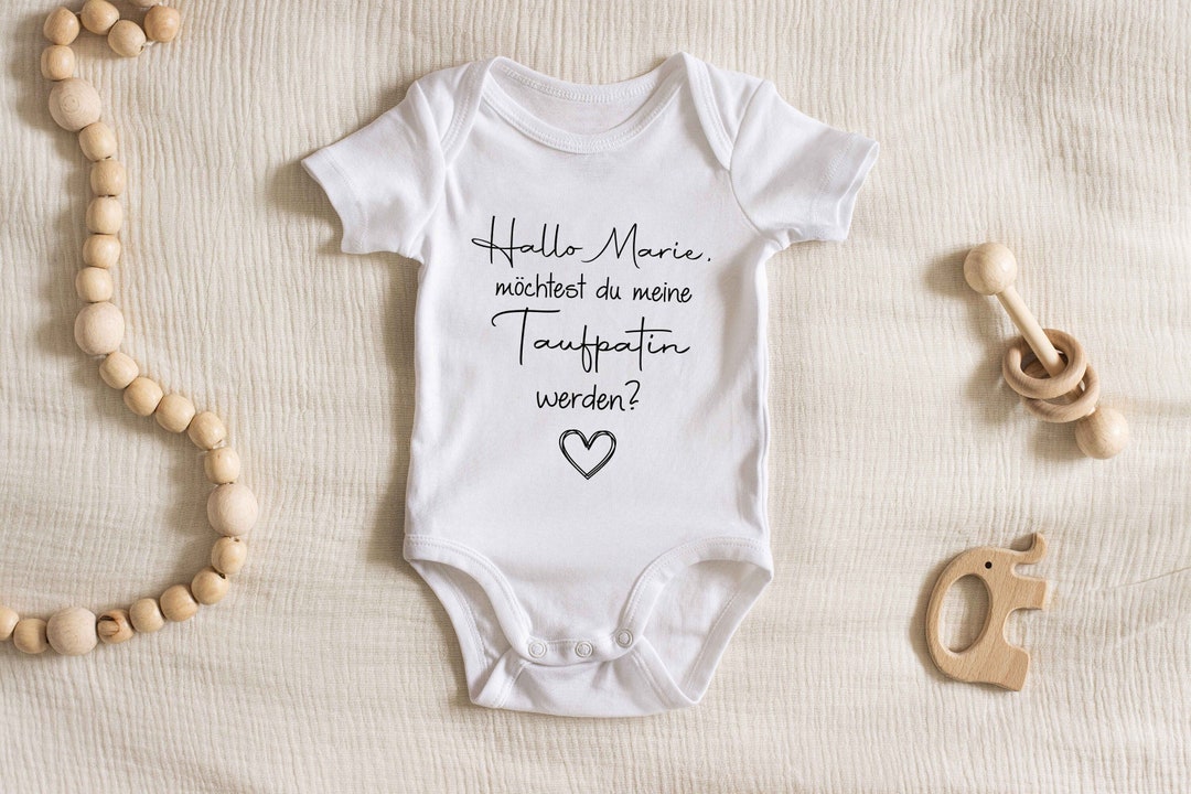 Babybody Möchtest du mein/e Taufpate/ Taufpatin werden Mit Namen personalisiert Taufe, Paten das