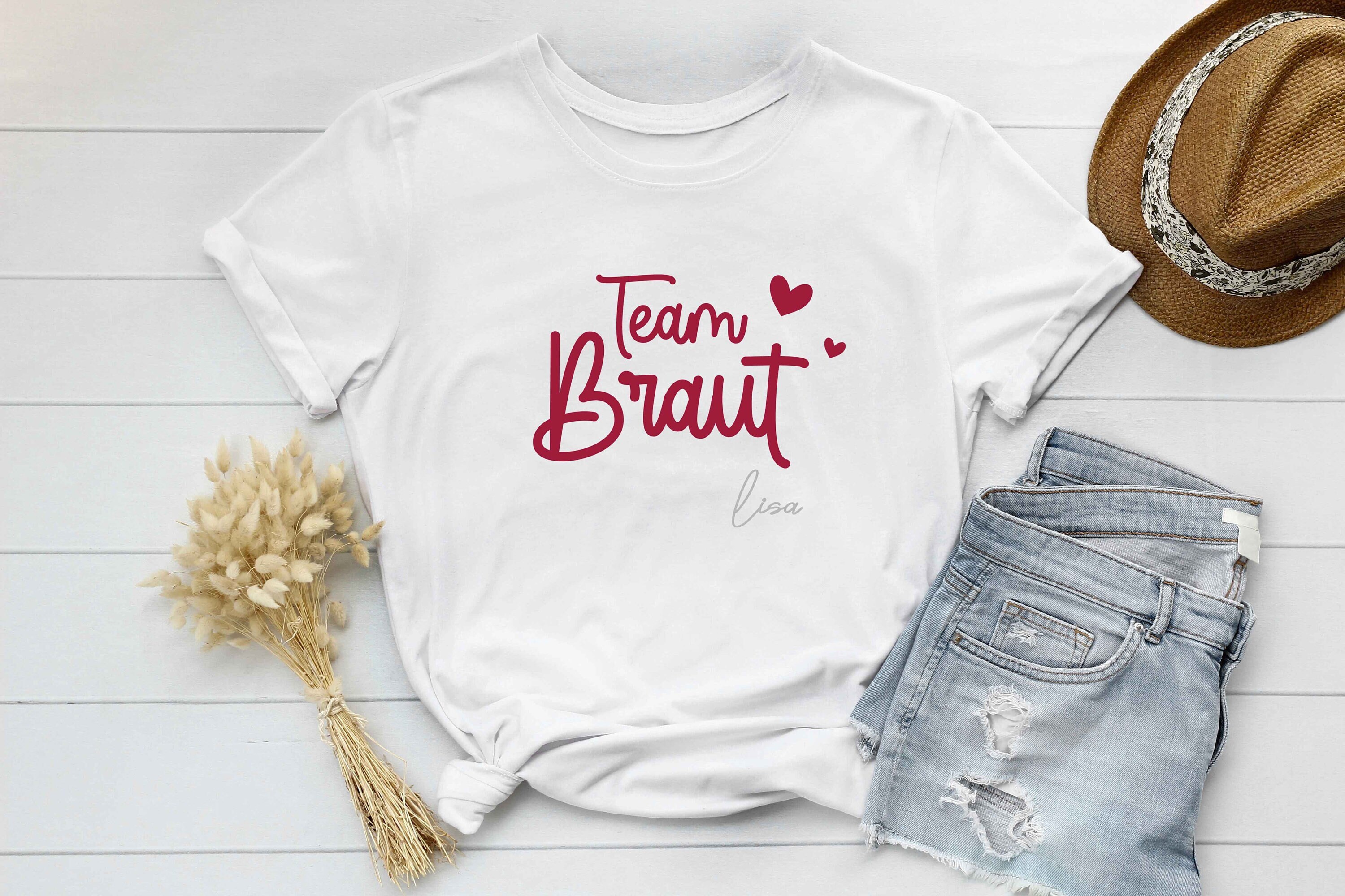 Discover Team Braut JGA Junggesellinnenabschied - personalisiert mit Namen T-Shirt