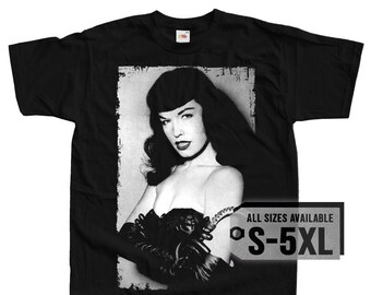 Bettie Page Kitty Pin Up Adult Work Shirt Bettie Page Kitty Pin Up Adult Work Shirt