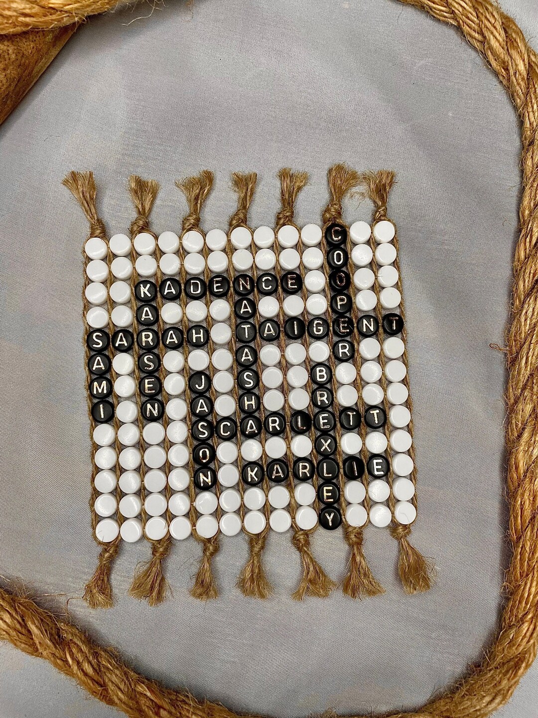 Crossword Coaster / Gold Letter Bead Game With Names/ Max 11 Etsy