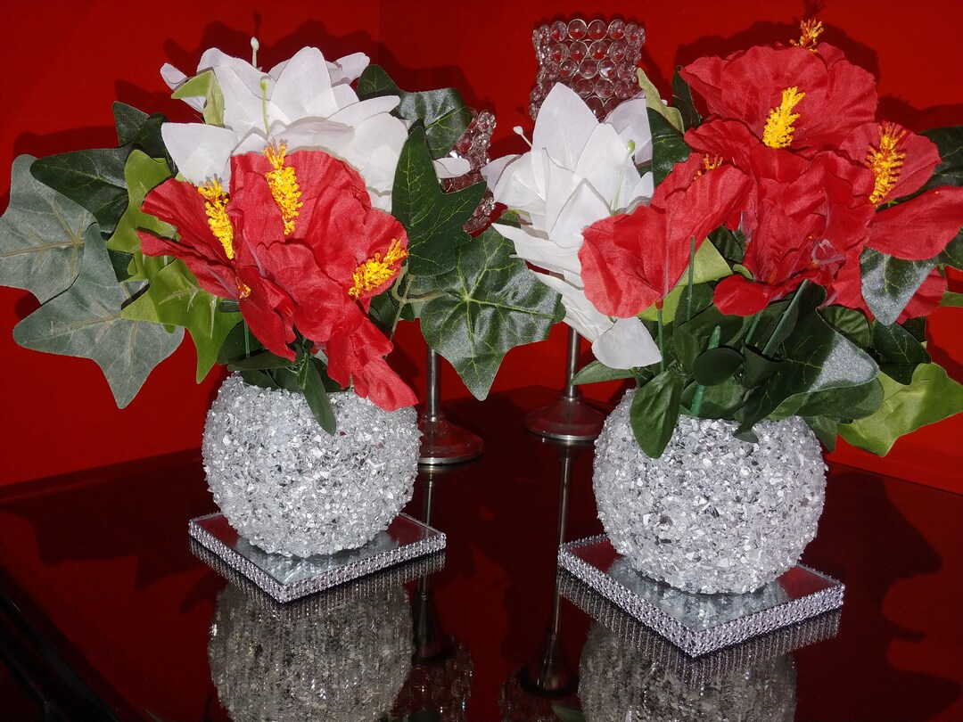 Circular Glass Bubble Vases Set of 2 Etsy