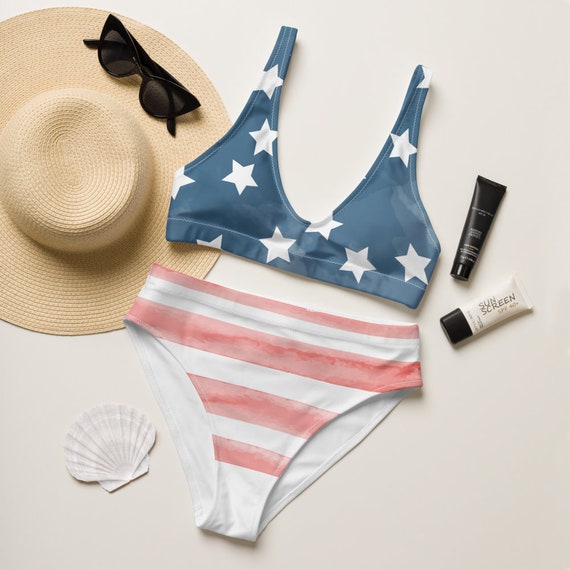 4th of July High Waisted Bikini - Etsy