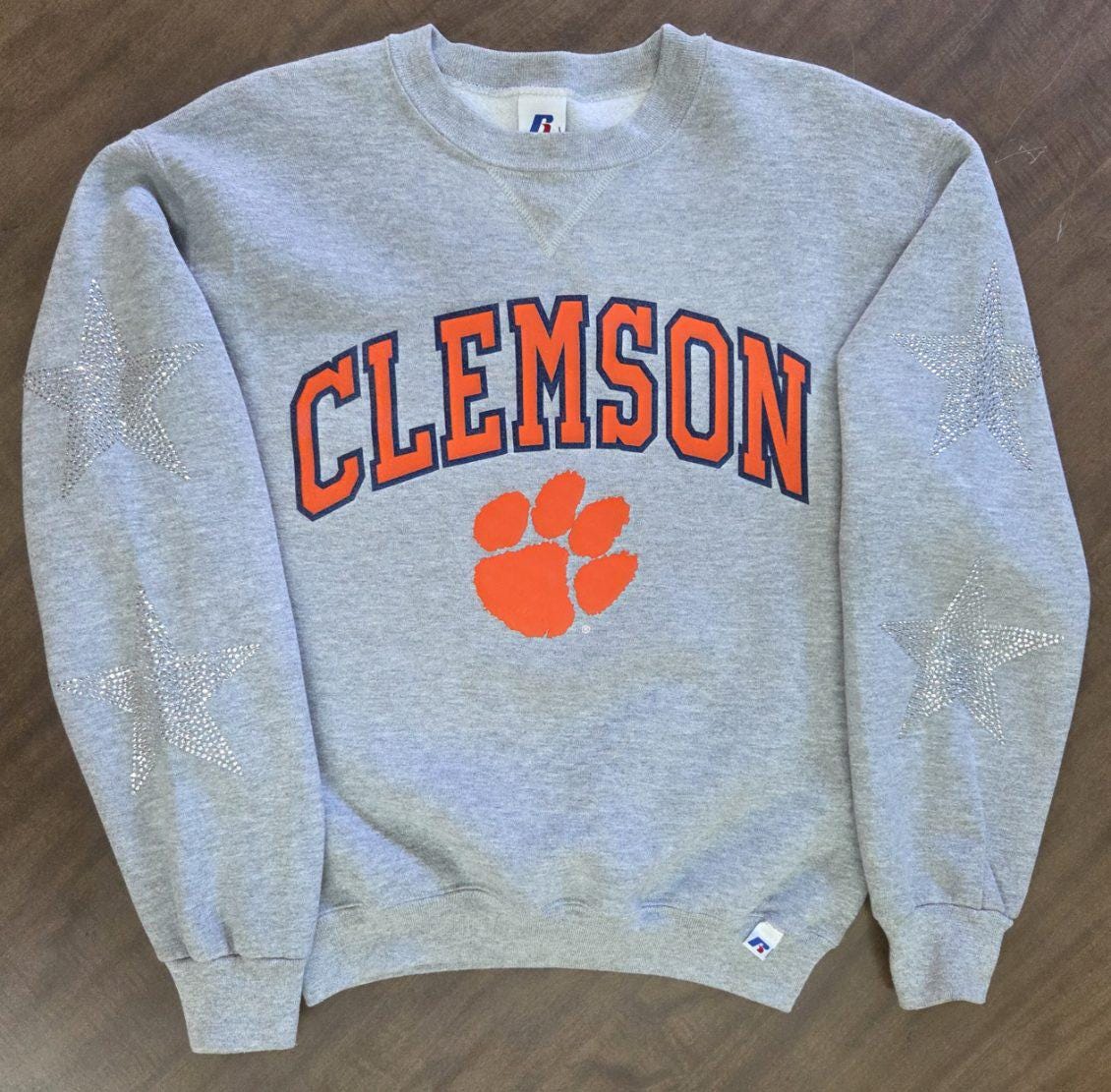 Vintage Stars Collection | Clemson | Tigers | College Football | Sweatshirt | Rhinestones | Stars | Vintage