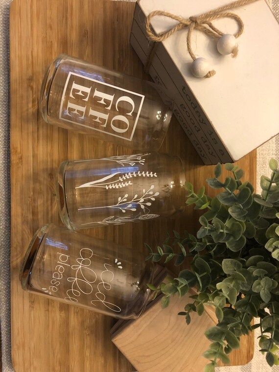 etsy iced coffee glasses