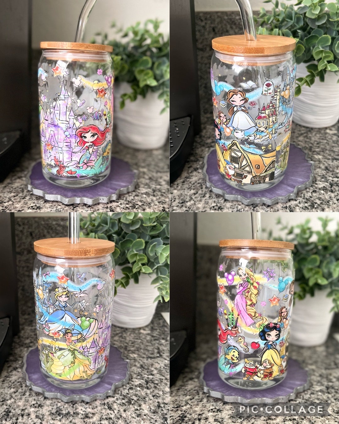 Handmade Princess Cup the Little Mermaid Snow White Rapunzel Tangled ...
