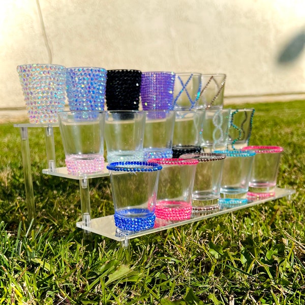 Rhinestone Shot Glass| Girls night out| Handmade| Bachelorette Party| 21st birthday| Customized shot glasses| Bling| Alcohol| shots