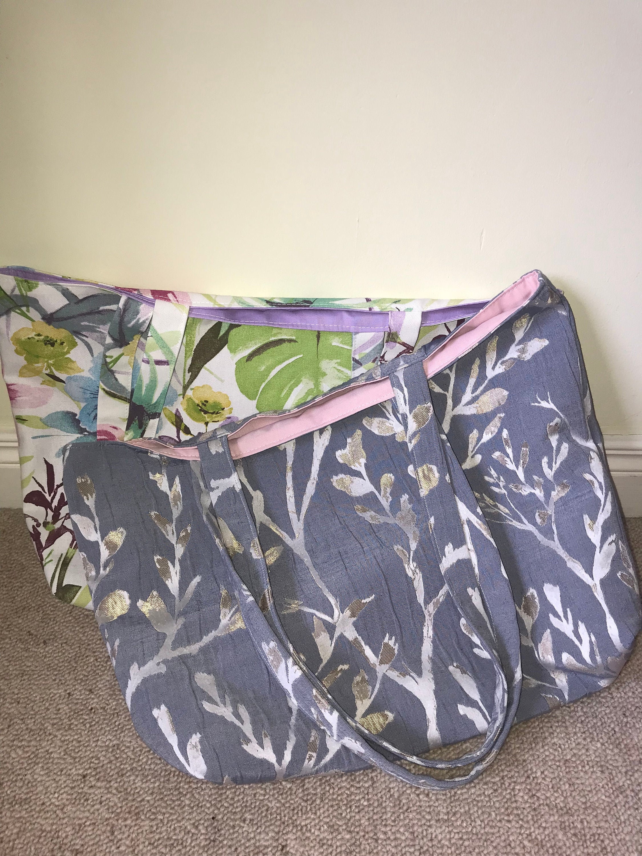 Handmade fabric tote bags Etsy