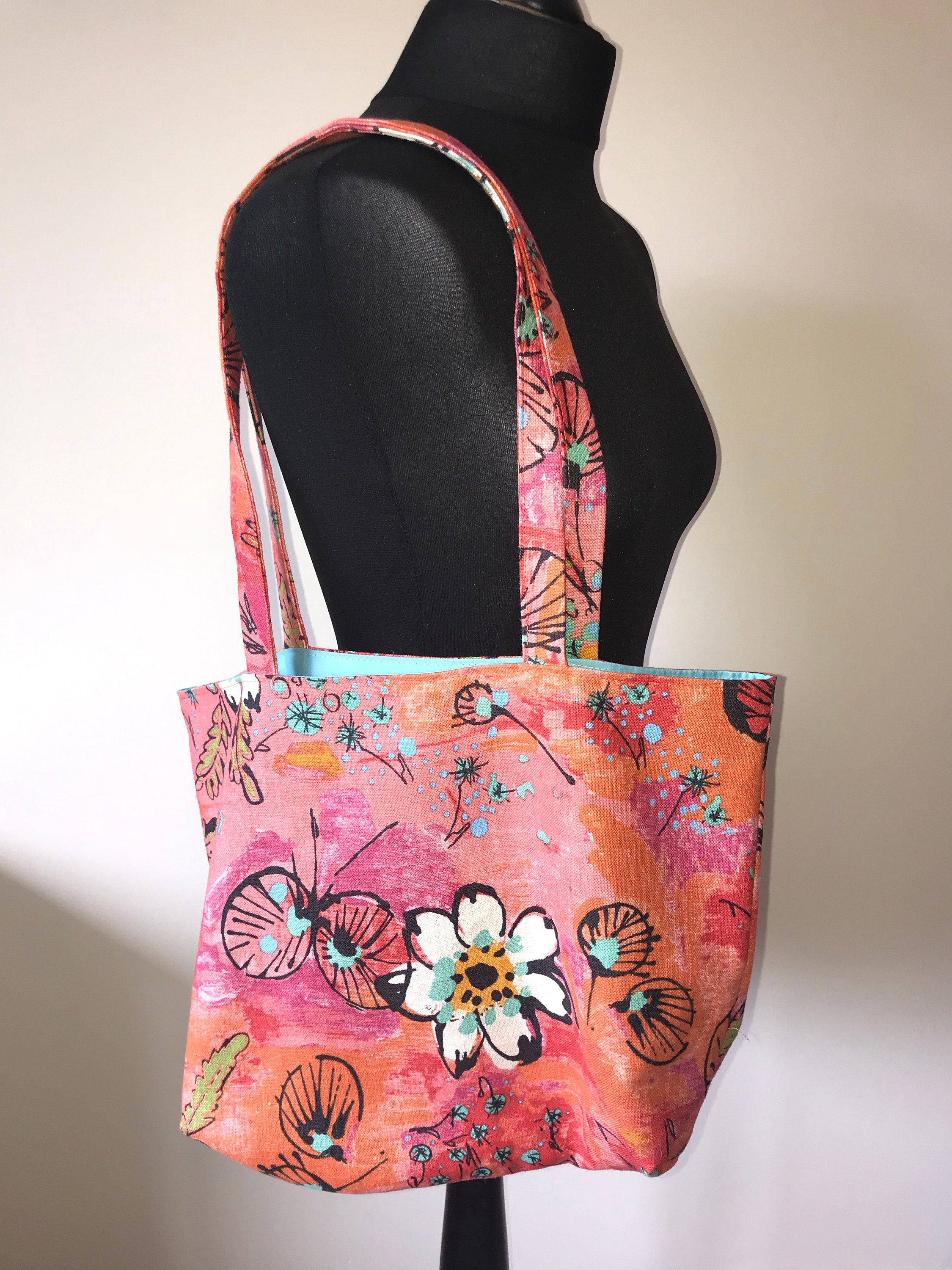 Handmade fabric tote bags Etsy