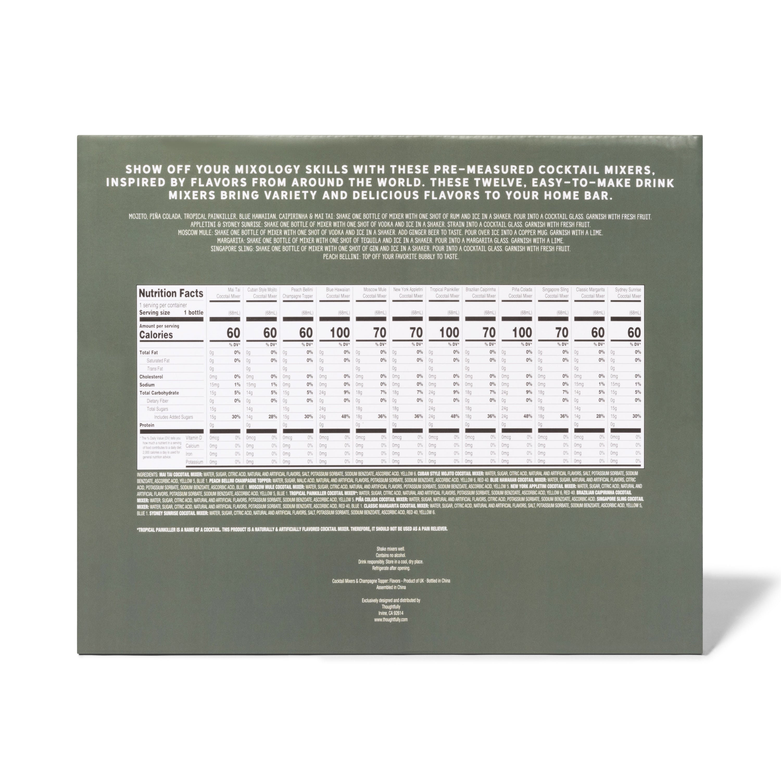 Global Cocktail Mixers, Set of 12 Etsy