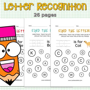 Cuaderno de trabajo de reconocimiento de letras A-Z
