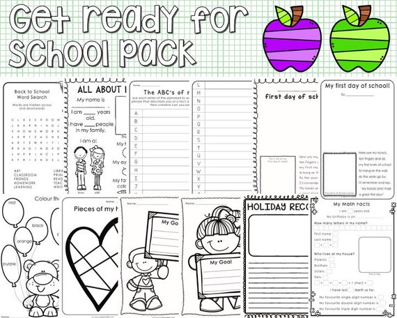 Get Ready for School Pack 12 pages