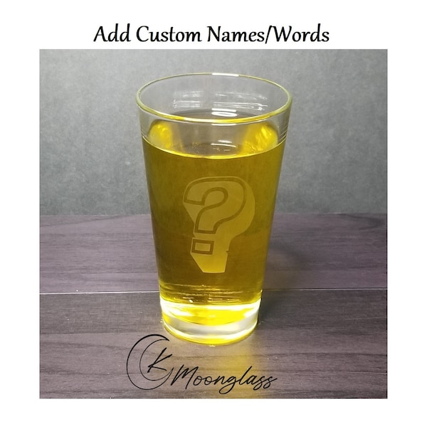 Add Etched Words to any Etched Glass Order - Custom Gamertag/Character Names - Pints & Mugs - This is an add-on you another purchase needed