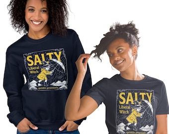 Sudadera o camiseta "Bruja Liberal Salada", que difunde empatía, compasión, honestidad, justicia, unidad y civismo.
