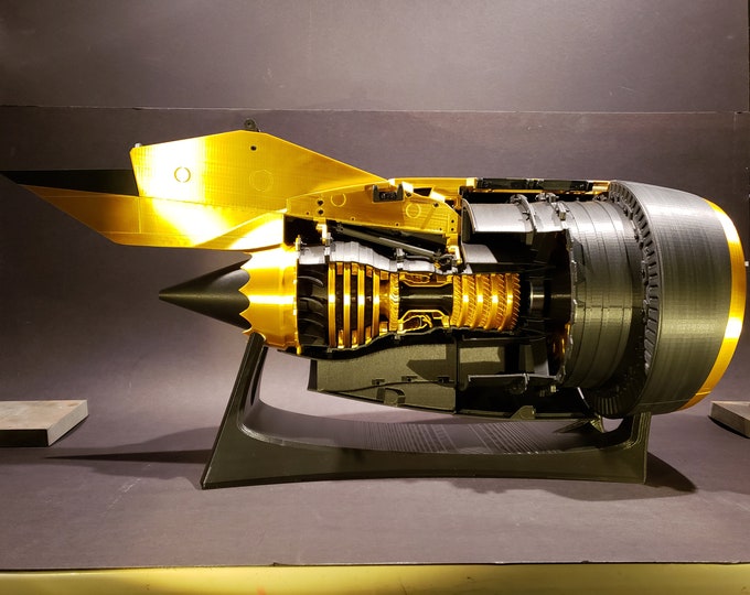 Motorized 3D Printed Nacelle Jet Engine Metallic Gold / Matte Black Etsy